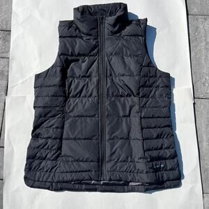 NWT Black Lands’ End Down Vest Women's Size Medium Preppy Classic